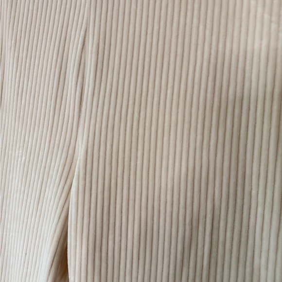 Aerie Flare Ribbed Velvet/Velour Lounge Pants, size L, Soft Oat - Picture 5 of 6